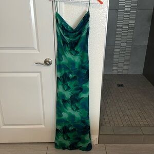 Kapri Slip Dress in Floral Green